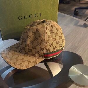 Gucci Beige Monogram Baseball Cap